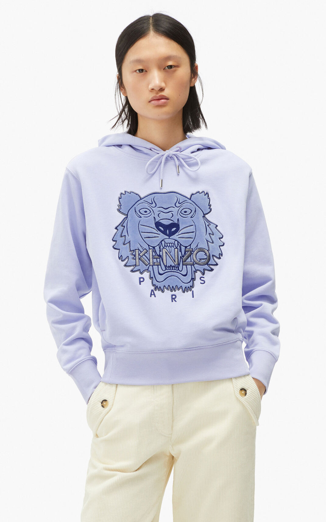 Kenzo The Invierno Capsule Tiger Sudaderas Con Capucha Mujer Azules Claro | 5307829-LB